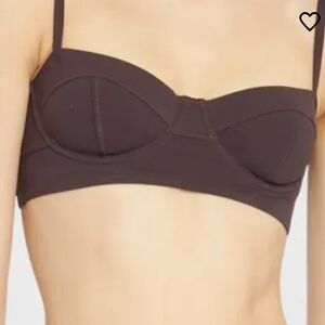 ULLA JOHNSON ZAHARA BIKINI TOP IN ESPRESSO /SX:XL